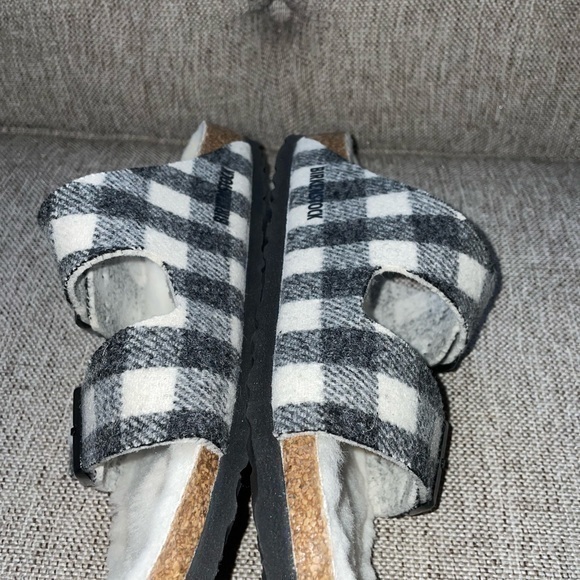 New Arizona Plaid Shearling Birkenstock Sandals women size 37 - Picture 6 of 10
